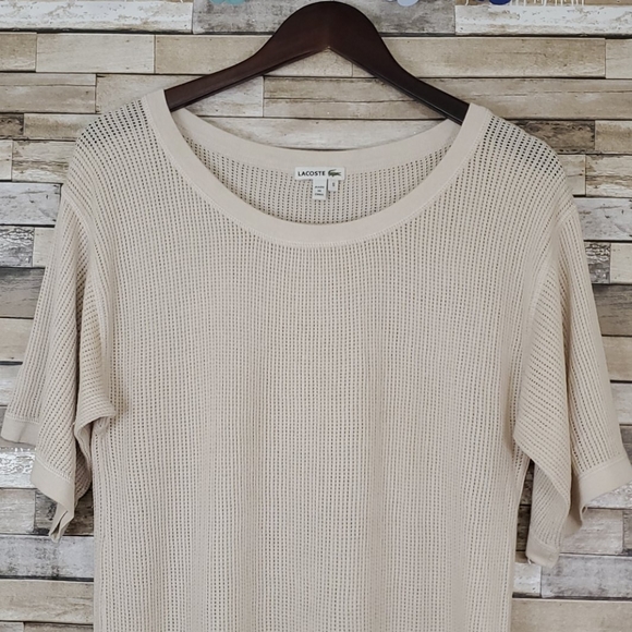 Nude Lacoste Soft Mesh Sweater - Picture 4 of 8